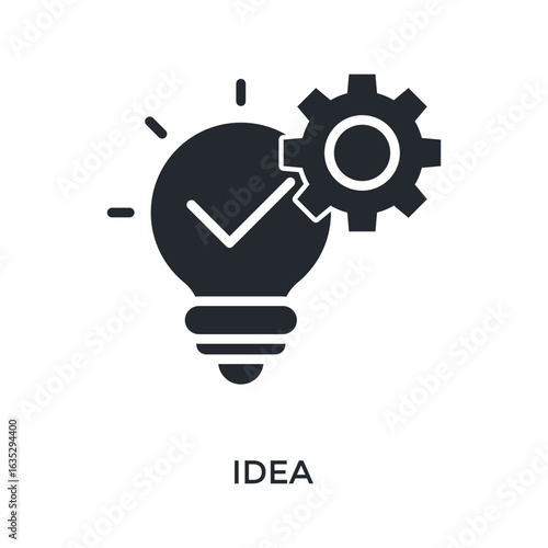 Idea Icon Glyph Style. Vector Illustration For Graphic Design