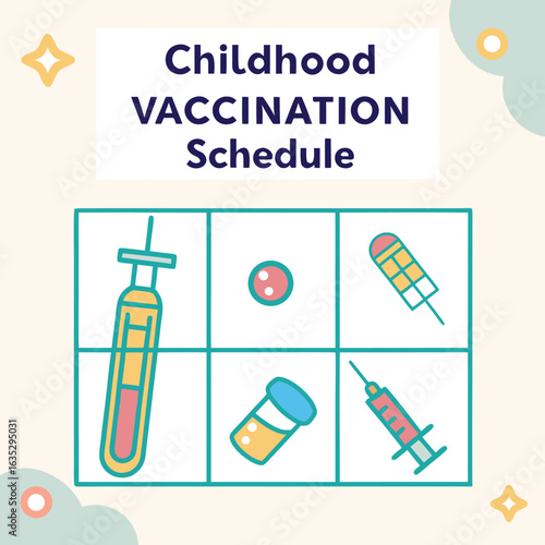 Childhood vaccination schedule chart for parents genereed by ai