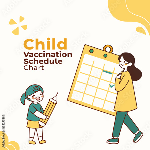 Childhood vaccination schedule chart for parents genereed by ai