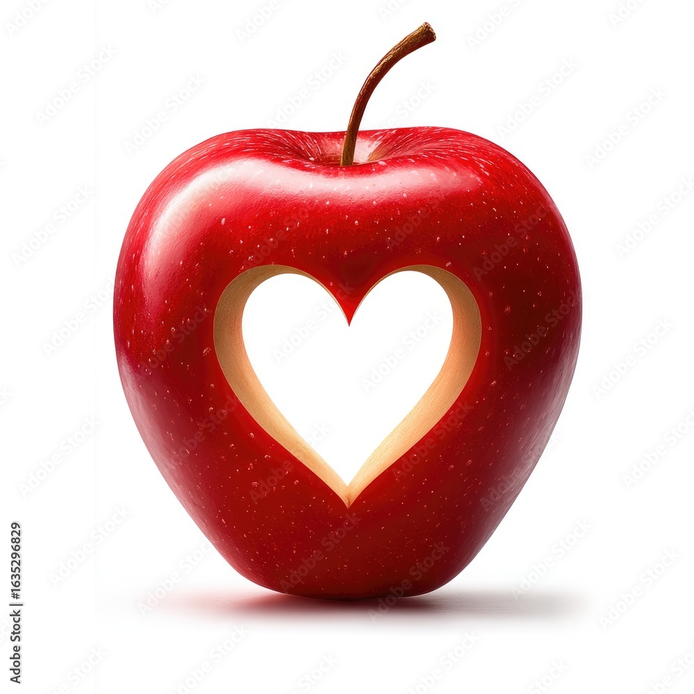 Obraz premium A red with a heart-shaped cutout.