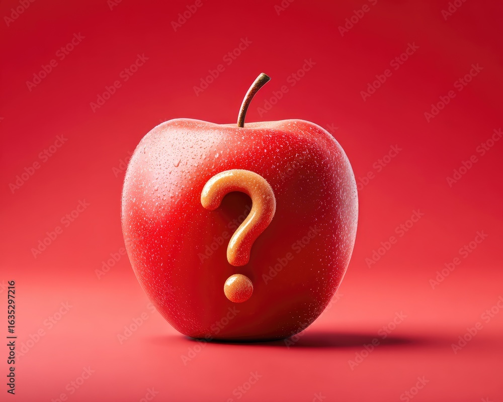 Obraz premium Red with a question mark design.