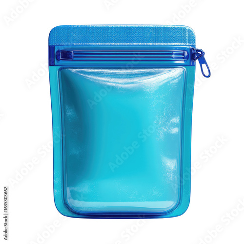 Blue Waterproof Zipper Pouch Bag Mockup - Empty