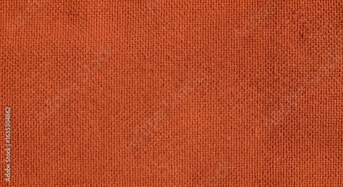 Terracotta orange raw canvas fabric macro, cross-weave texture and rustic folds, warm lighting for artisan branding and eco packaging visuals