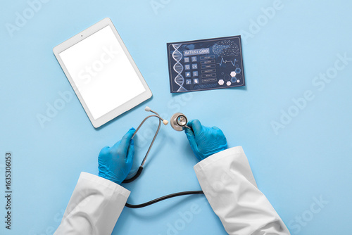 Doctor with stethoscope, ta...