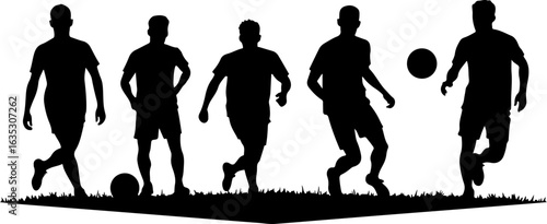 group of people football playing silhouettes, silhouette, vector, people, illustration, child, dance, sport, boy, silhouettes, woman, men, family, black, art, fun, baby, couple, business, children, da
