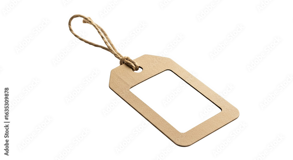 Fototapeta premium Blank Kraft Paper Gift Tag With String