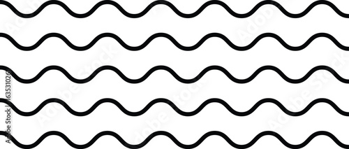 zigzag and wavy paint line set. squiggly horizontal curvy squiggles. Thick sketch brush stroke collection. Horizontal thin lines wave