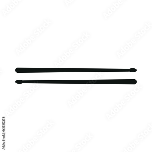 drum stick silhouette isolated on transparent background 