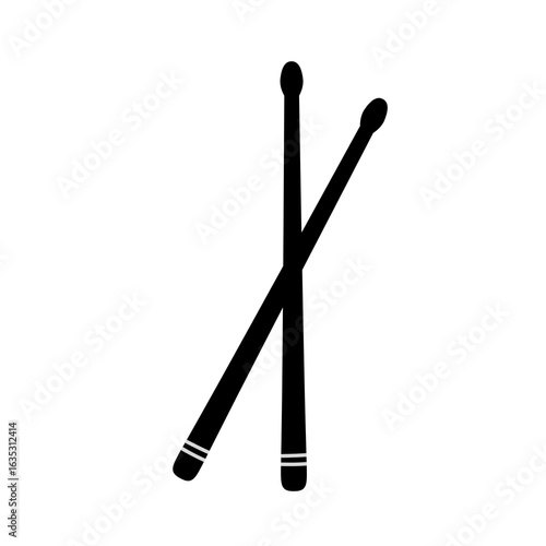 drum stick silhouette isolated on transparent background 