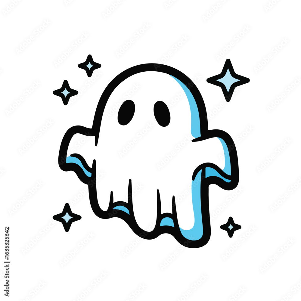 Fototapeta premium Cartoon ghost illustration for halloween or decorative use
