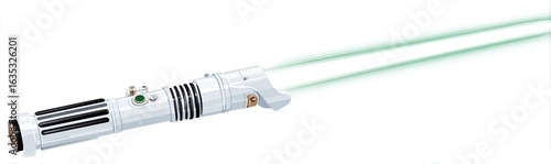 White lightsaber with green beam
