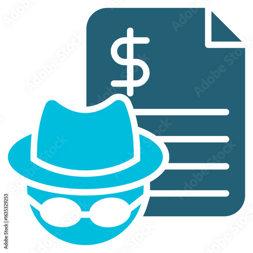 Fraud Glyph Blue Icon