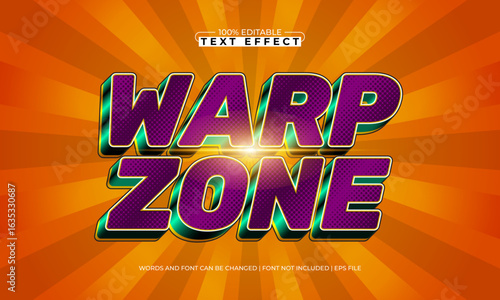 warp zone editable text effect with a speed and race text style