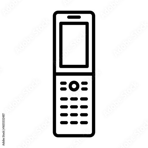 Front view of a flip phone icon.