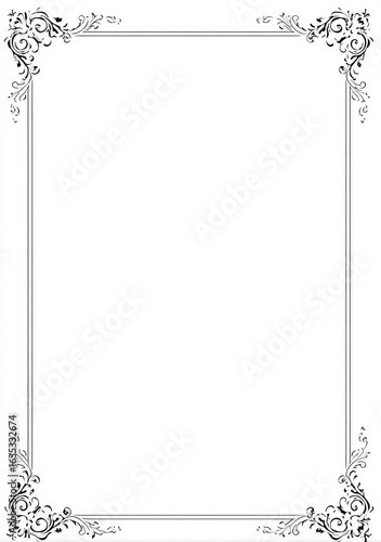 Wallpaper Mural Ornate, black-line border on white background Torontodigital.ca