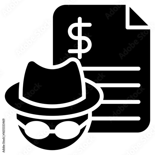 Fraud Glyph Black Icon