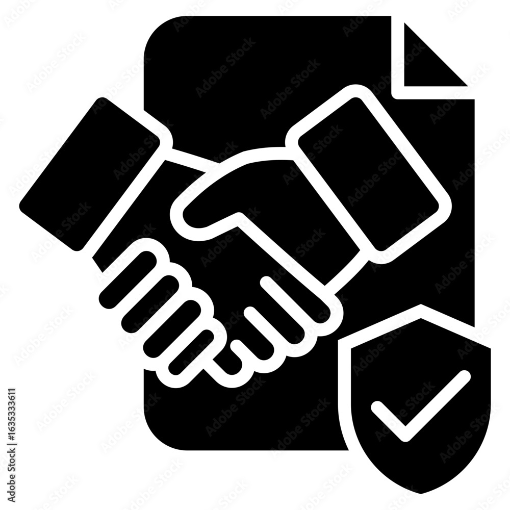 Obraz premium Consent Glyph Black Icon