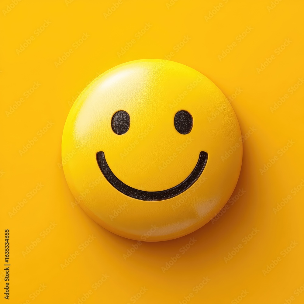 Fototapeta premium A cheerful yellow smiley face graphic design.