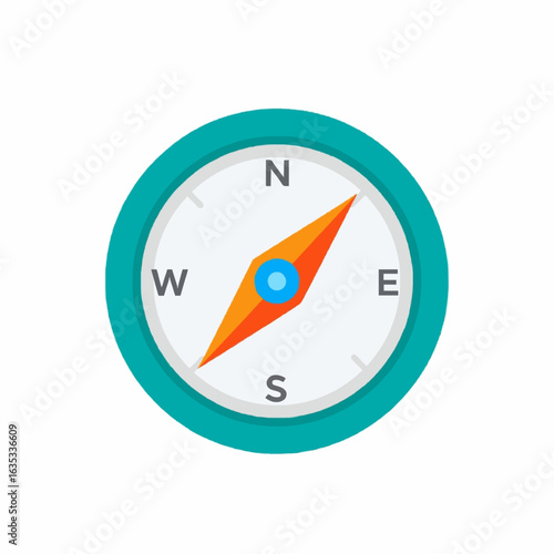 Navigate your journey with this vibrant compass, pointing the way to success and adventure.
