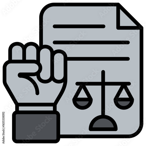Enforcement Grey Icon Editable Stroke