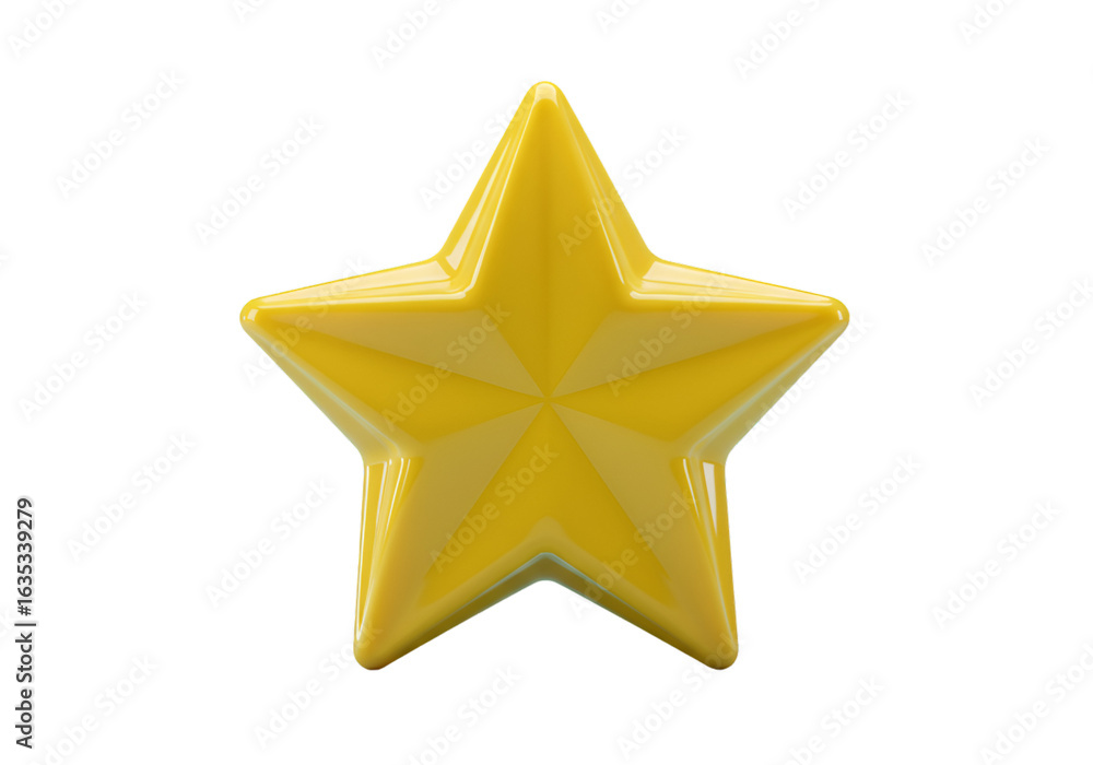 Fototapeta premium 3D Rendered Shiny Gold Star Isolated On Transparent Background