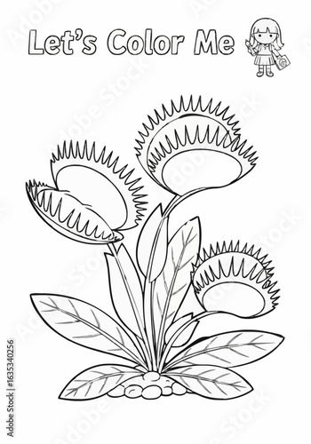 Coloring pages featuring Venus flytraps with attractive designs