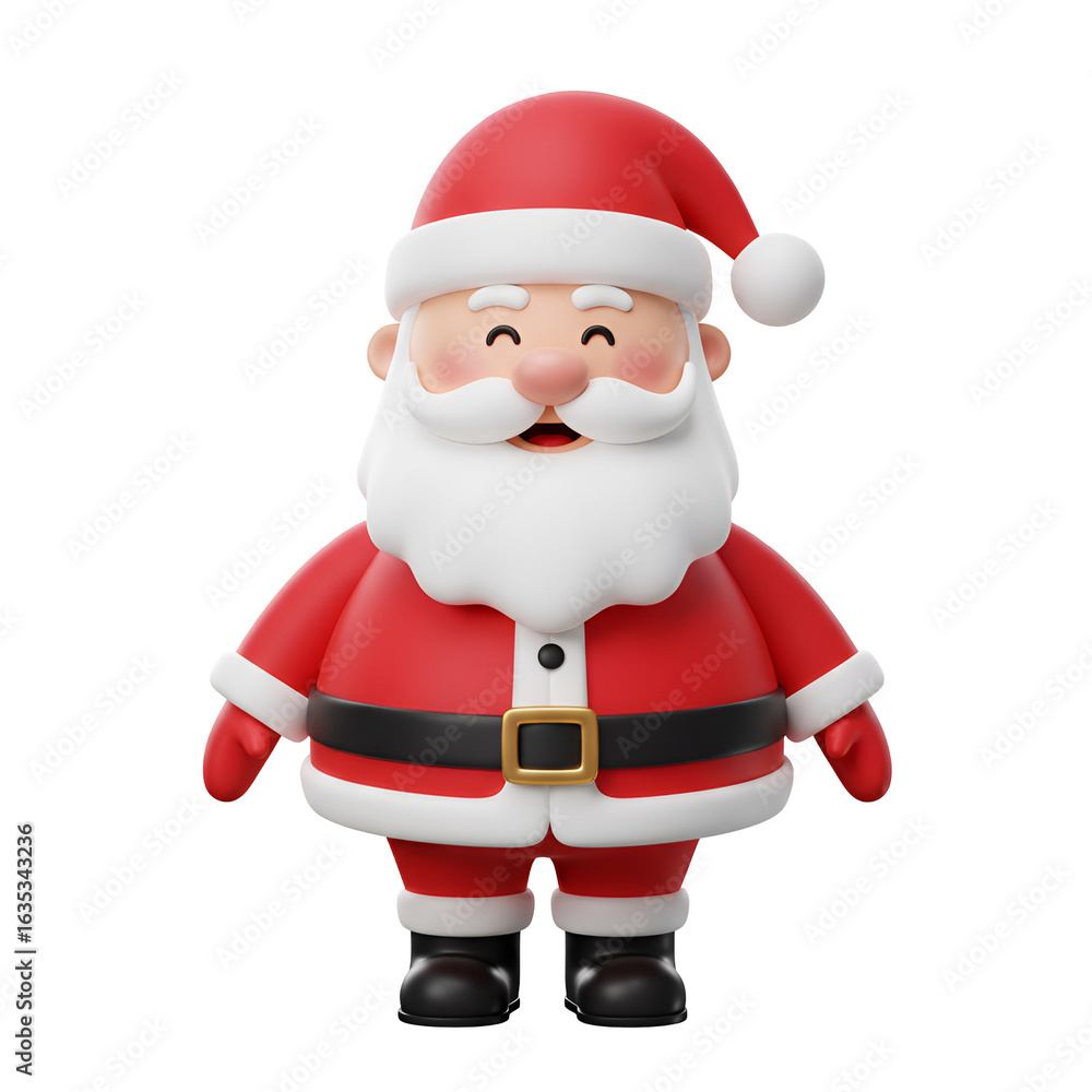 Obraz premium 3D Rendered Santa Claus Character in Red Outfit on Transparent Background
