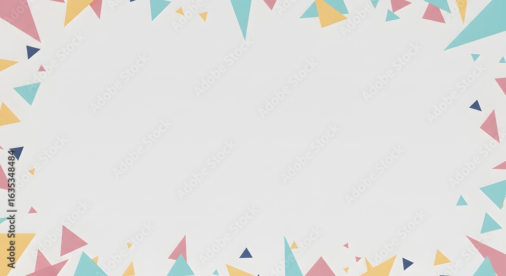 Obraz premium Abstract Geometric Frame with Pastel Triangles on White Background