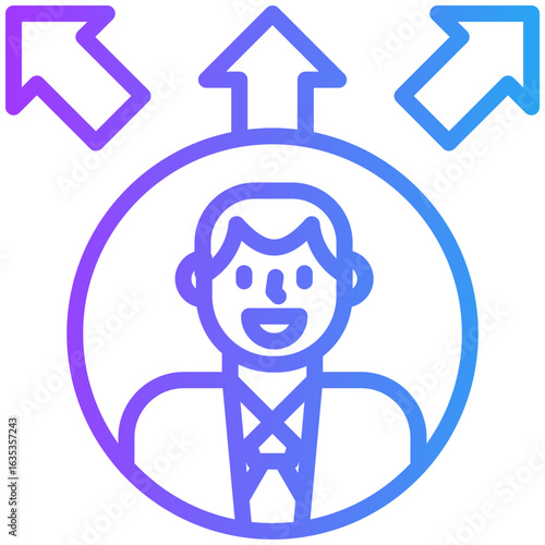 Decision making icon for strategy and management, website, application, printing, document, poster design, etc
