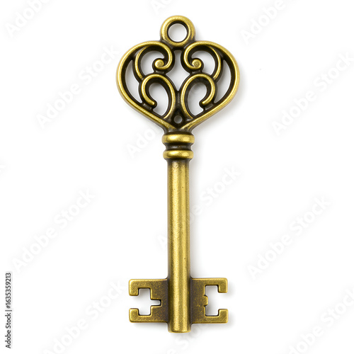 Wallpaper Mural Antique Gold Metal Key Isolated On White Background Photo Torontodigital.ca