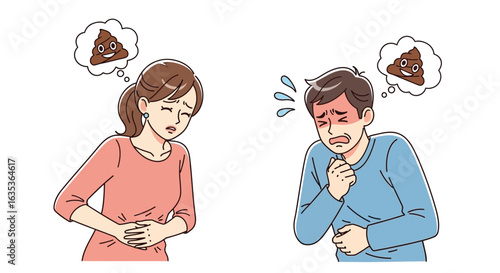 Stomach Ache and Nausea Concept