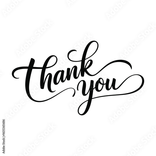 Elegant Thank You Calligraphy Lettering for Cards, Invitations, and Appreciation Messages

