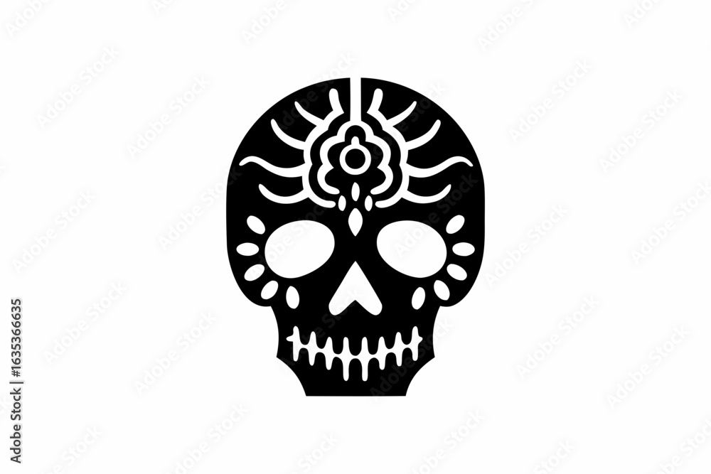 Obraz premium Skull vector silhouette illustration isolated on white background