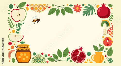 A sweet and fruity celebration of rosh hashanah with bees and pomegranates