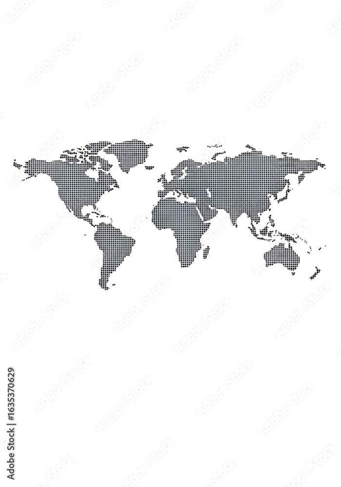 Fototapeta premium Abstract World Map Illustration against a Black Background Digital Isolated PNG