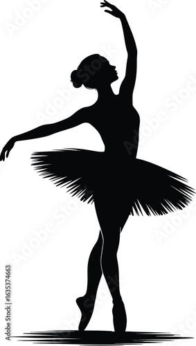Graceful ballerina performing arabesque ballet dancer