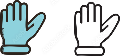 Medical Protective Glove Icon Illustration.