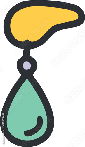 Simple vector icon of a colorful dangling earring.