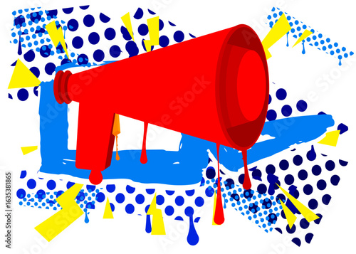 Megaphone graffiti. Abstract modern street art decoration performed in urban painting style.