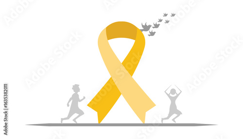 September is Childhood Cancer Awareness Month. Vector template Design for banner, greeting card, poster, prints, social media post, flyer, T shirt with background.