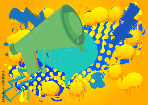 Megaphone graffiti. Abstract modern street art decoration performed in urban painting style.