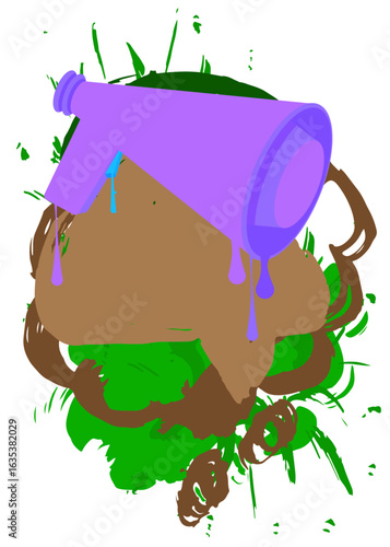 Megaphone graffiti. Abstract modern street art decoration performed in urban painting style.