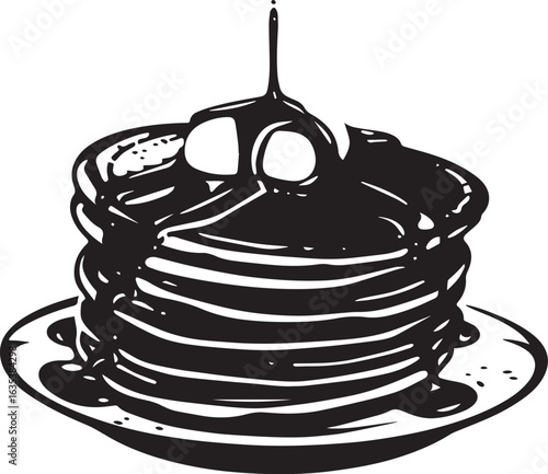 Pancakes icon clean simple silhouette