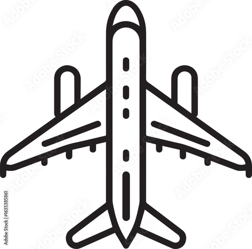 Airplane icon clean simple outline