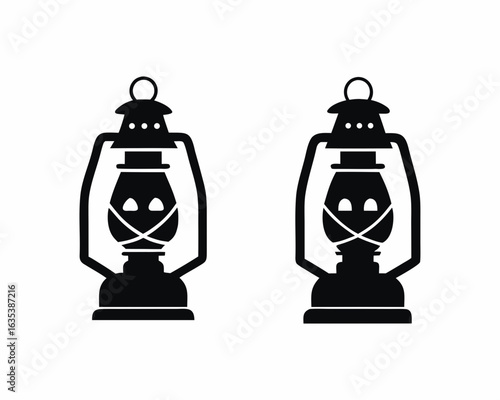 Lantern icon vector silhouette illustration isolated on white background