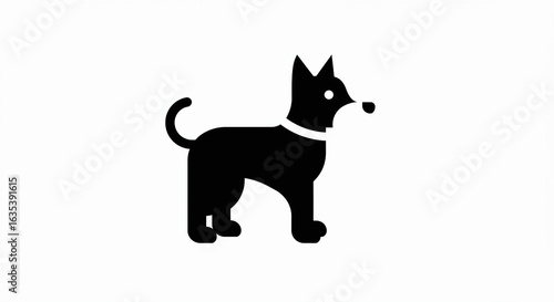Simple Silhouette of a Dog Profile View Minimalist Style.