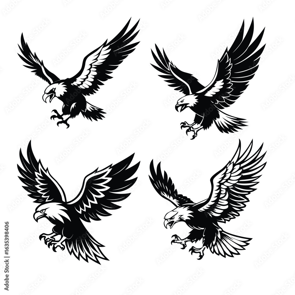 Obraz premium Bald Eagles Set