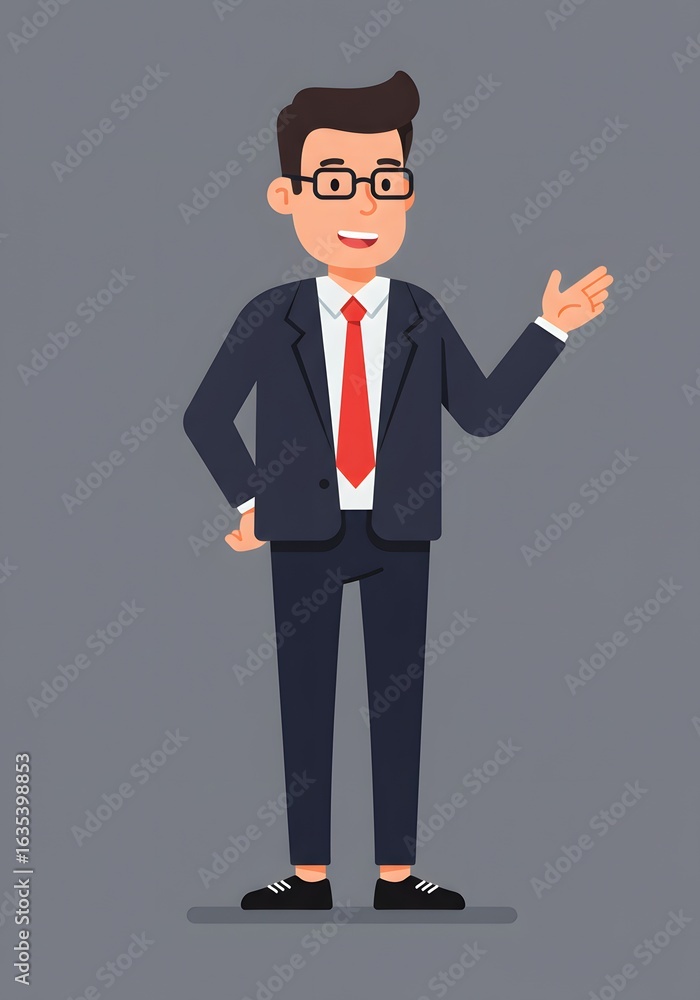 Business Professional Presenting with Hand Gesture Business Professional Presenting with Hand Gesture