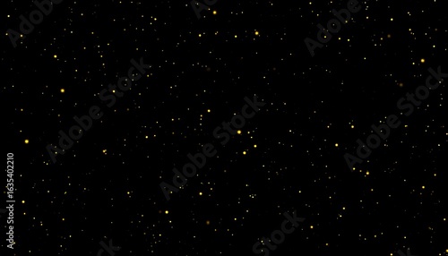 A dark background scattered with tiny golden sparkles, creating a glittering, celestial effect