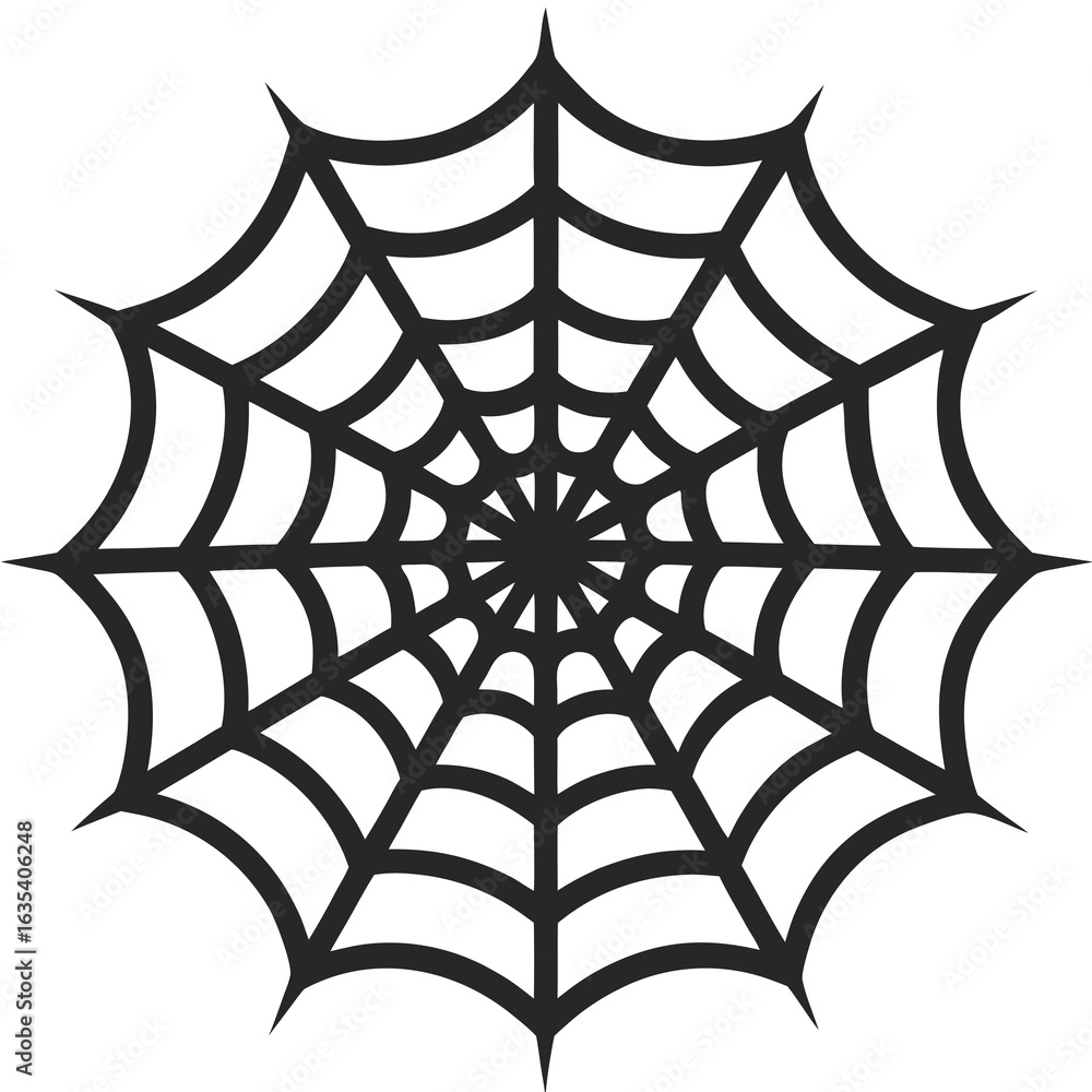 Obraz premium spider web silhouette vector illustration